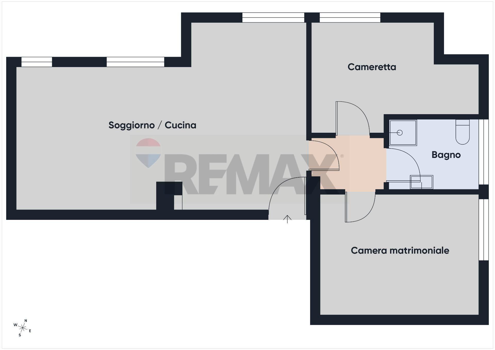 Pianta 2D - Trilocale via Repubblica
 
51, Cura Carpignano - planimetria 1