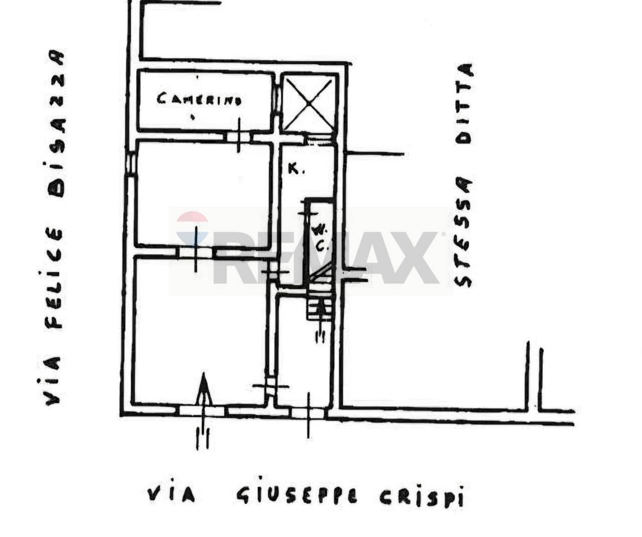 Pianta 2D - Quadrilocale Via Giuseppe Crispi
 
24, Palermo - planimetria 1