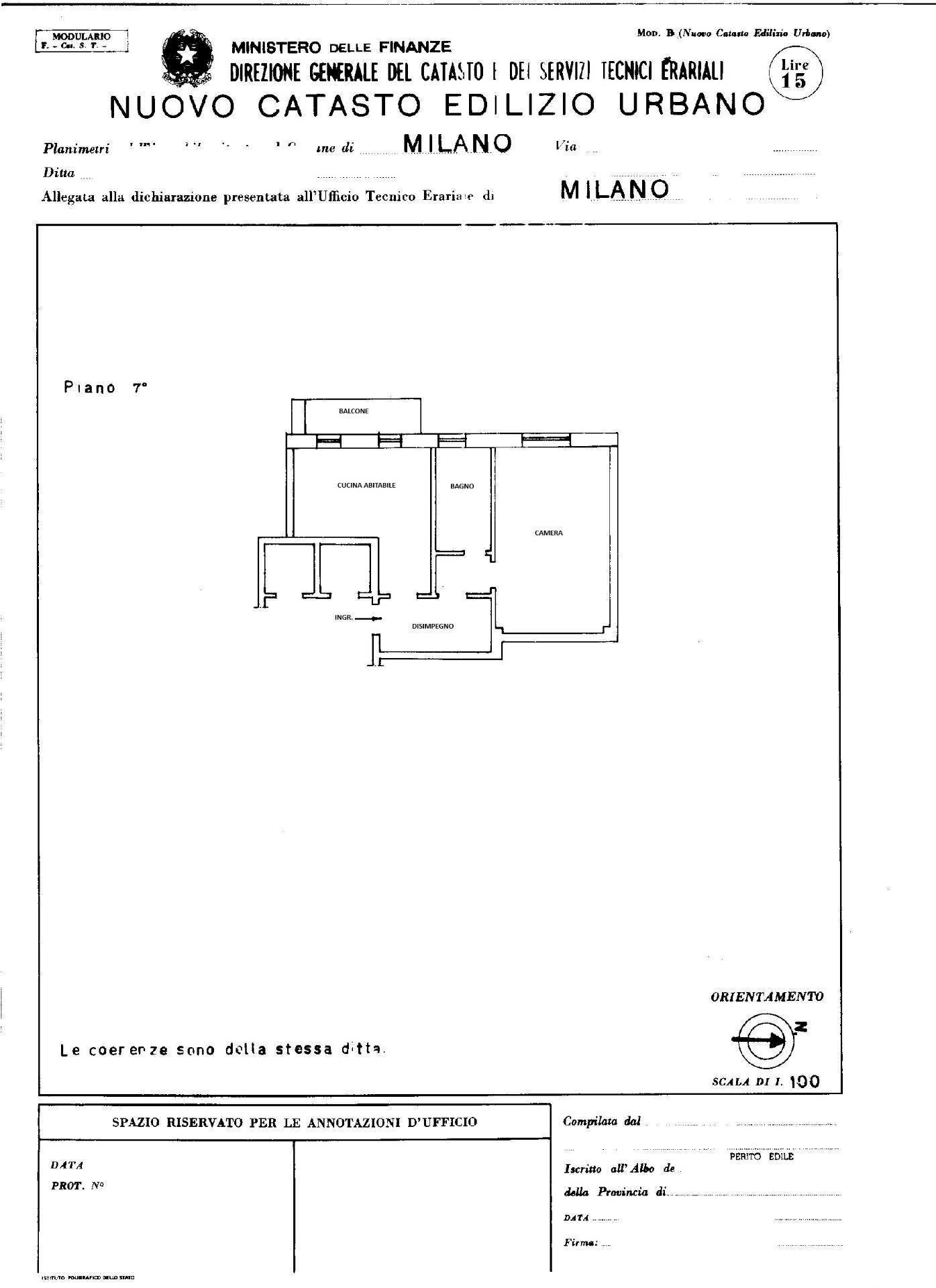 Foto 39 - Bilocale Via Dei Guarneri
 
24, Milano - planimetria 1