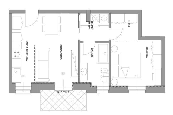 Planimetria - Attico via ghislandi, Bergamo - planimetria 1