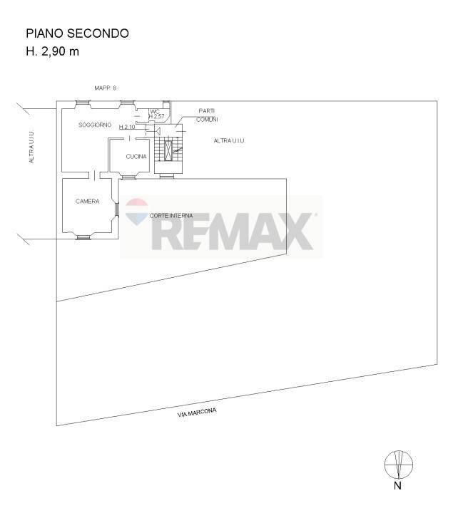 Pianta 2D - Two-room apartment Via Marcona
 
2, Milano - floor plans 1
