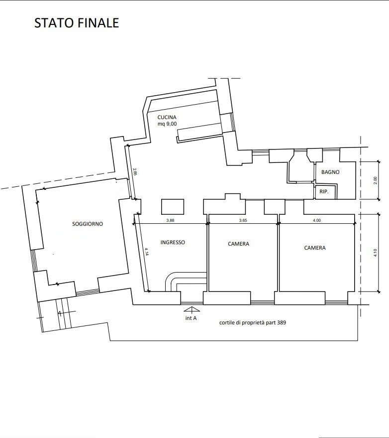 Trilocale via Eleonora d'Arborea, 38, Roma - planimetria 1