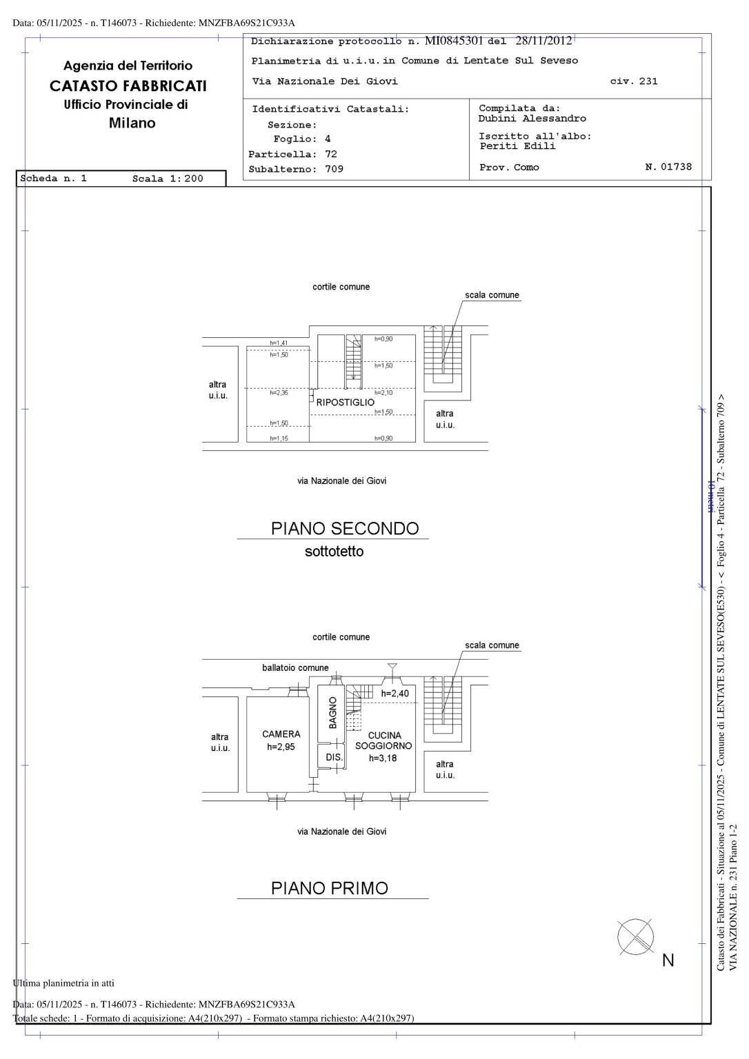 Trilocale via Nazionale dei Giovi, 231, Lentate sul Seveso - planimetria 1