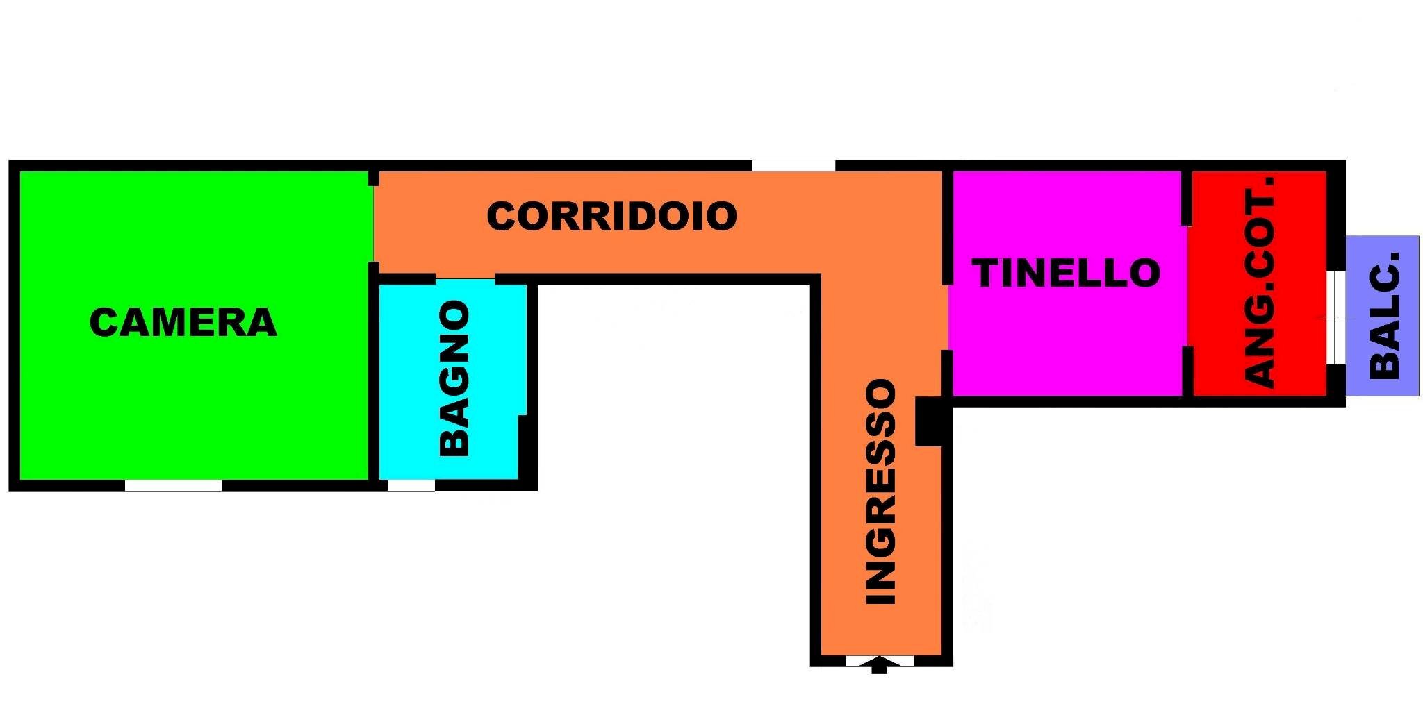 Two-room apartment via Antonio Aldini, 16, Milano (neighborhood Quarto Oggiaro) - floor plans 1