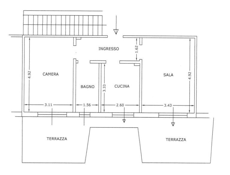 Trilocale all'asta via Tre Scalini, 3, frazione San Massimo, Rapallo - planimetria 1