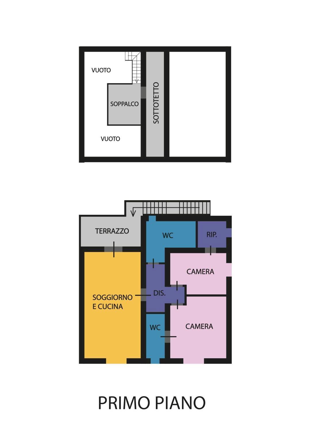 Three-room apartment via Rovigno, Ravenna - floor plans 1