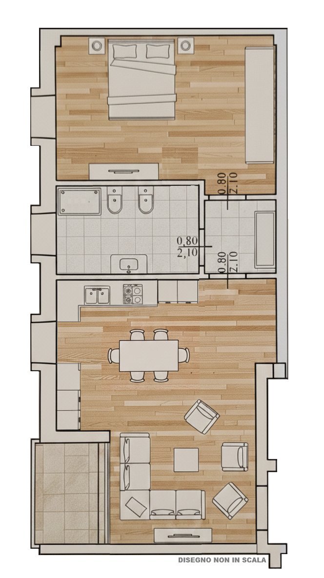 dx 000.png - Two-room apartment Via Montello, trav. Interna, Brescia - floor plans 1