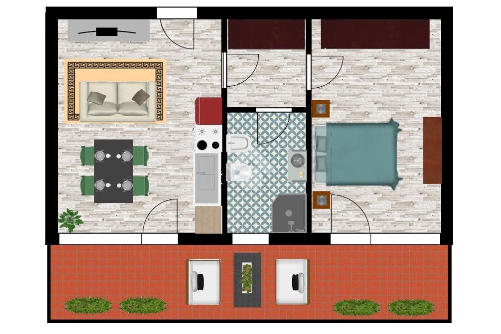 Bilocale via Paganini, Modena - planimetria 1