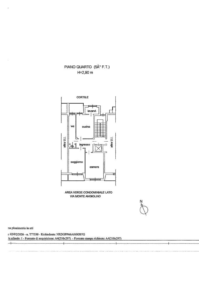 Trilocale Via monte angiolino, Ciriè - planimetria 1