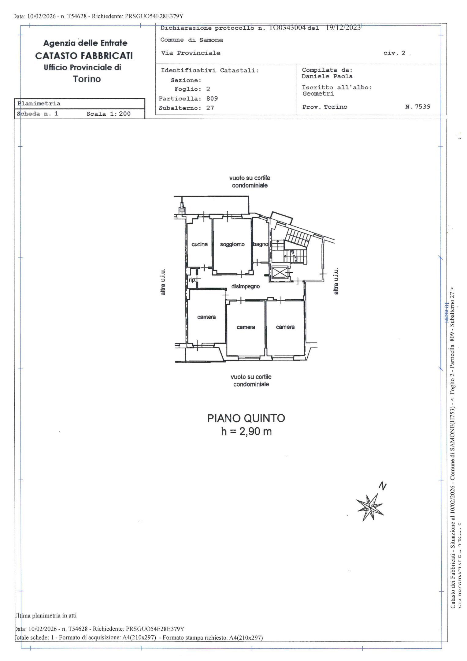 Appartamento Samone - planimetria 1