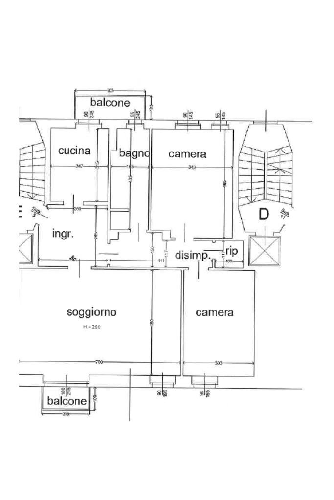 Trilocale Via Monte Rotondo, Milano (zona Niguarda) - planimetria 1