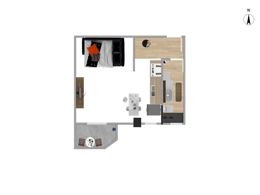 Monolocale Via Luigi Ornato, Milano (zona Niguarda) - planimetria 1