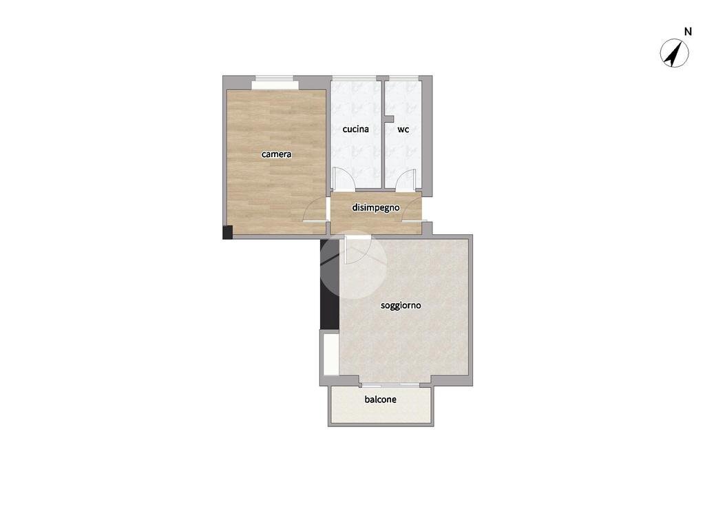 Bilocale Via Mac Mahon, Milano (zona Villapizzone) - planimetria 1