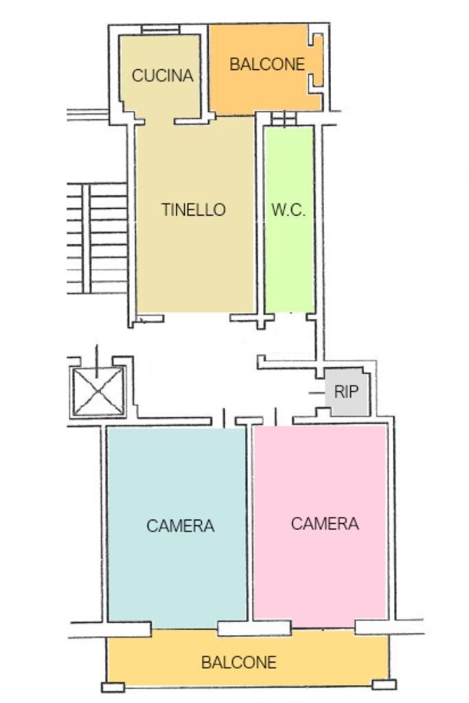 Trilocale Via Bellardi Ludovico, Torino (zona Parella) - planimetria 1