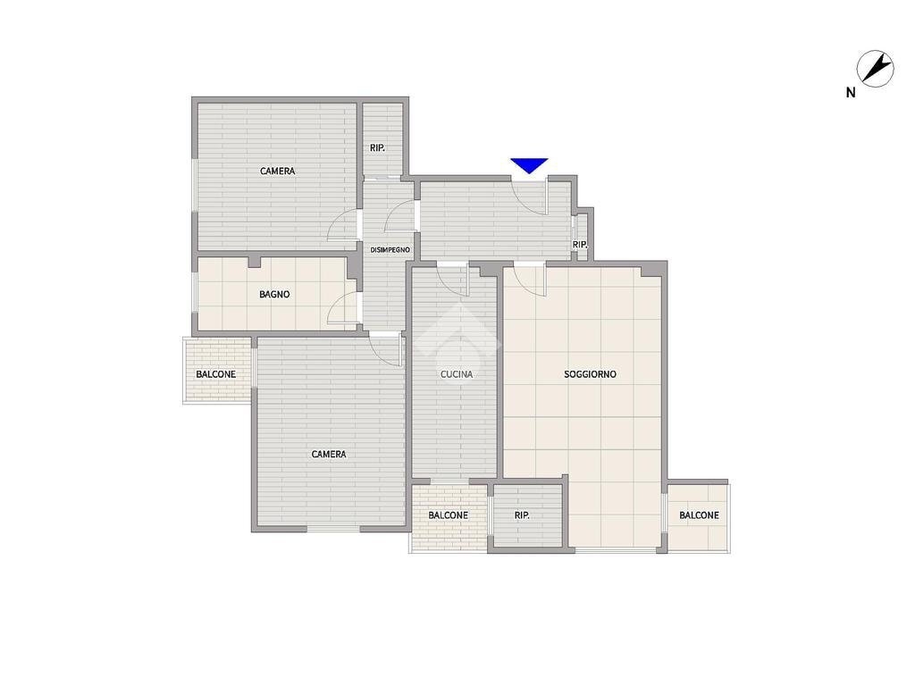 Three-room apartment Piazza della Libertà, Cornaredo - floor plans 1