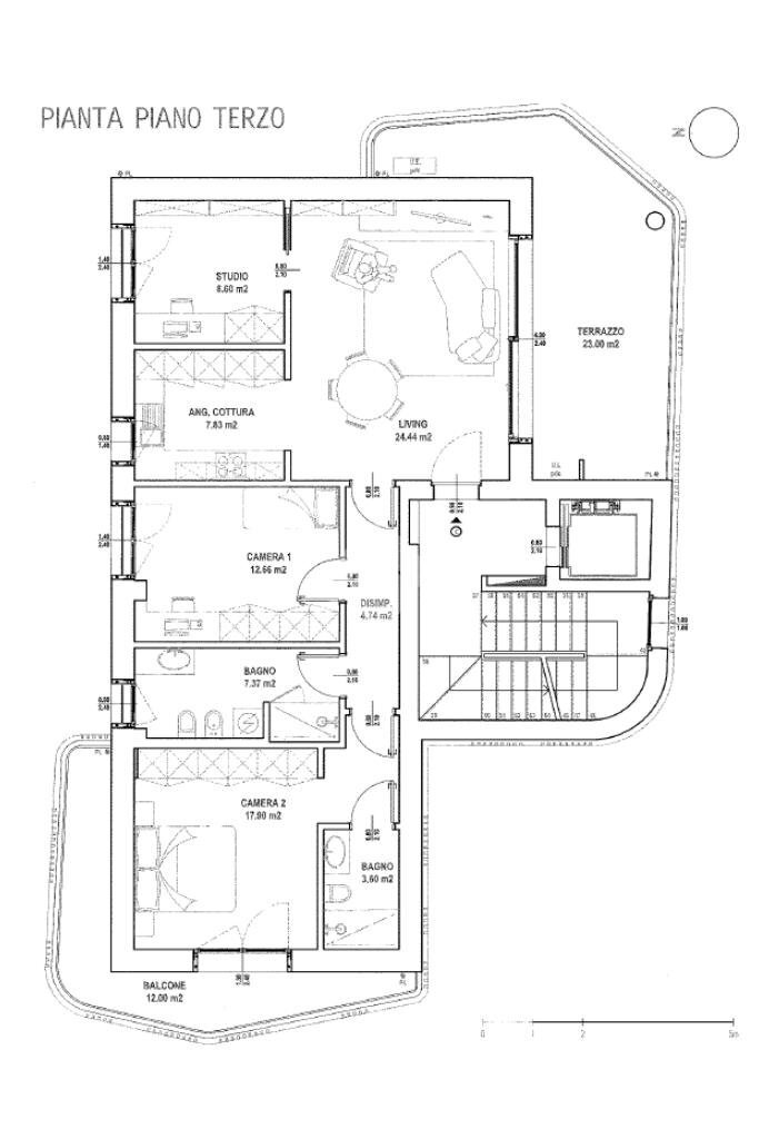 Four-room apartment Via Castelli Fiorenza, Rho - floor plans 1