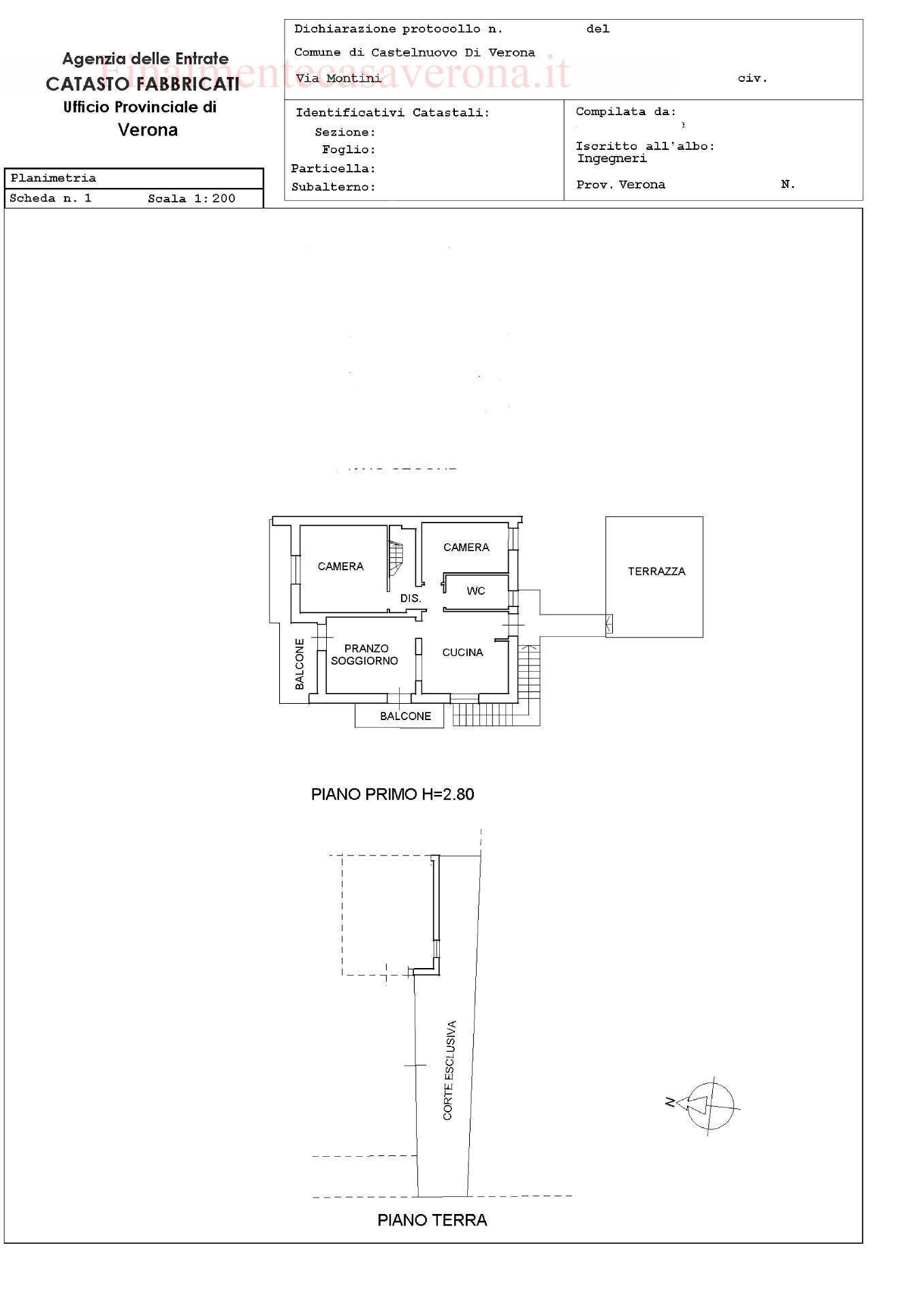 Foto 22 - Trilocale Via Montini, Castelnuovo del Garda - planimetria 1