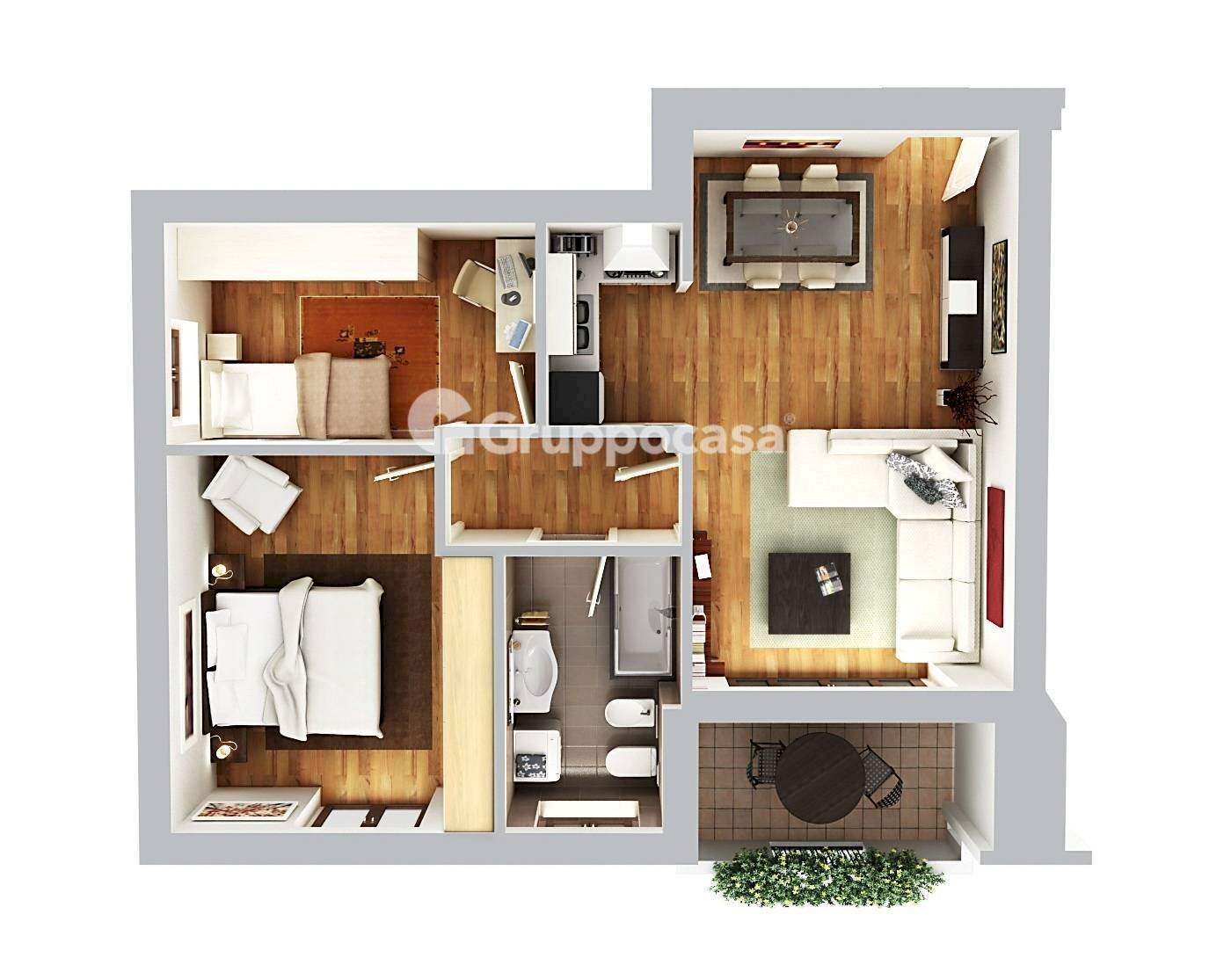 Foto 33 - Trilocale Via A. Gramsci
 
90/92, Magenta - planimetria 1