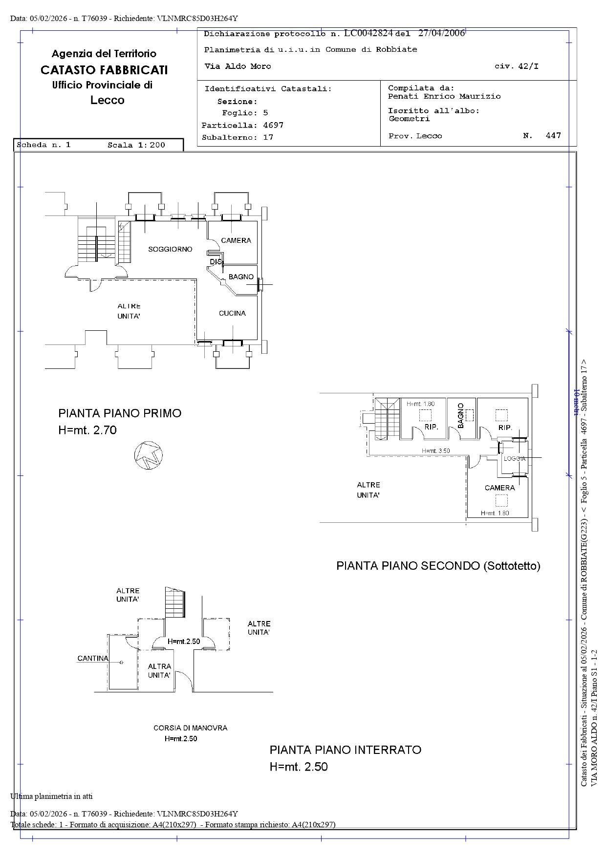 Foto 21 - Four-room apartment via Aldo Moro
 
42, Robbiate - floor plans 1