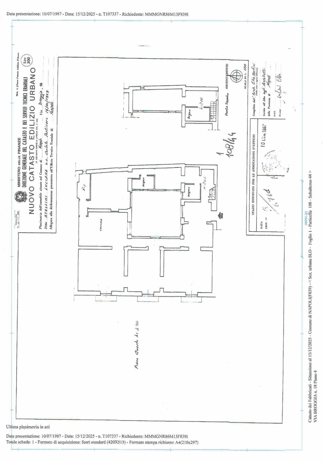 Foto 24 - Appartamento Via Broggia
 
18, Napoli - planimetria 1