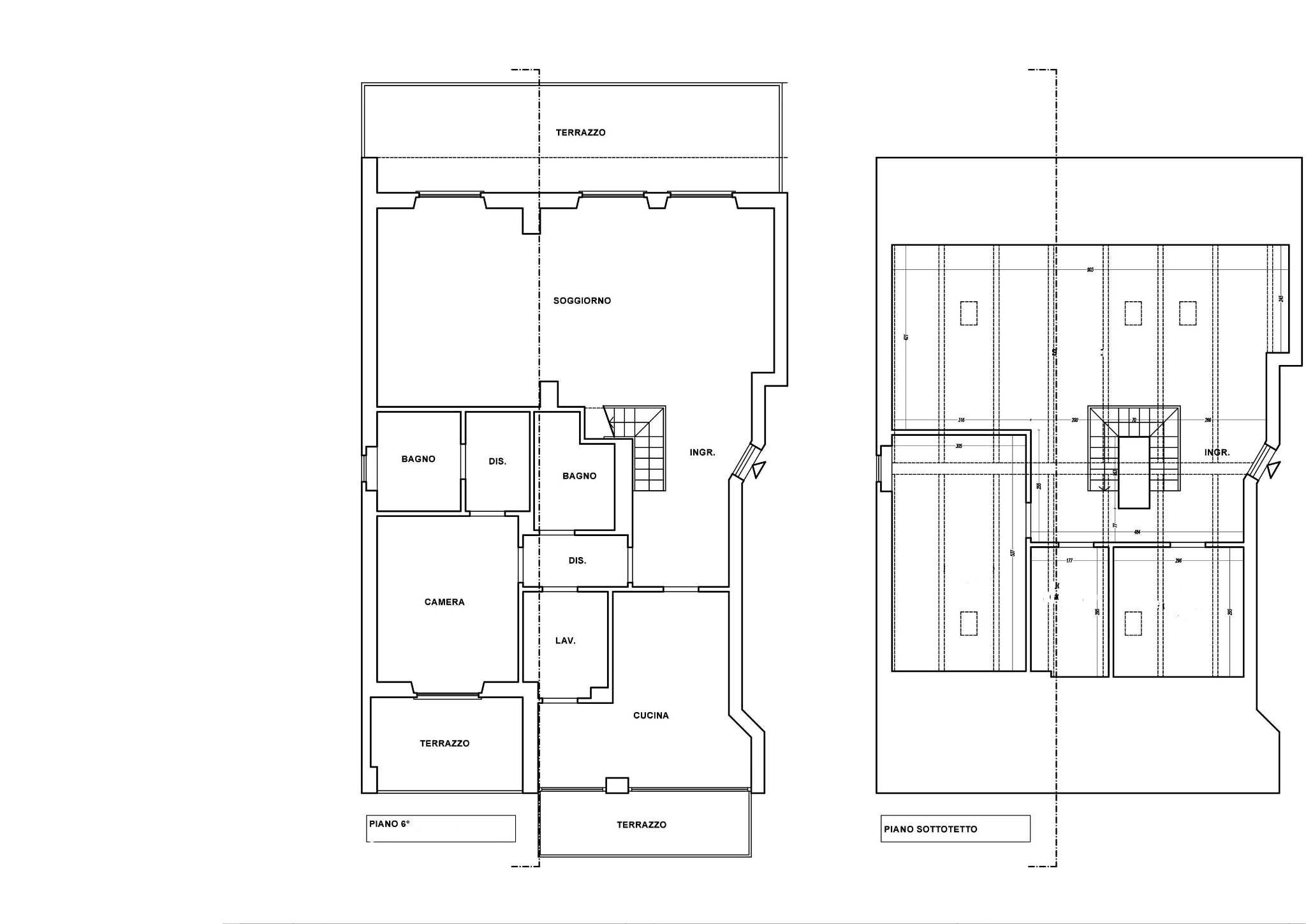 Attic via Giuseppe Baretti, 39, Torino (neighborhood San Salvario) - floor plans 1