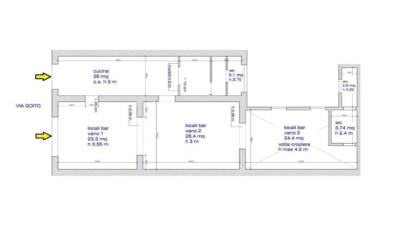 Negozio via Goito, 14/DE, Bologna (zona Centro Storico) - planimetria 1