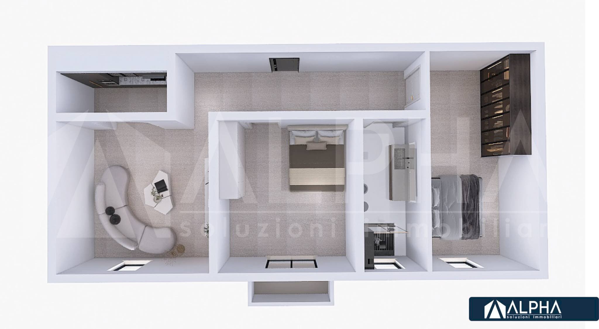 Three-room apartment viale Monte Kosica, Modena (neighborhood Circoscrizione 1) - floor plans 1