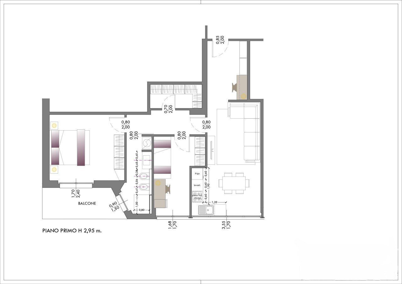 Planimetria - Trilocale Viale per S. Fermo della Battaglia 18, Como - foto 2