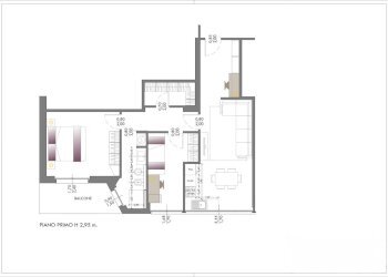 Planimetria - Trilocale Viale per S. Fermo della Battaglia 18, Como - foto 2