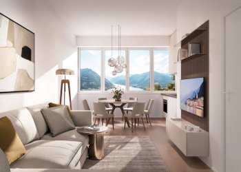 Render zona giorno - idea arredo - Trilocale Viale per S. Fermo della Battaglia 18, Como - foto 18