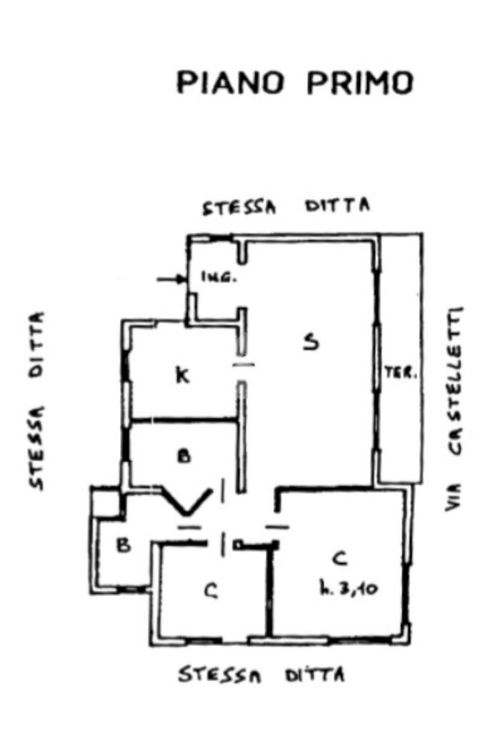 Quadrilocale Via Castelletti, Taggia - planimetria 1