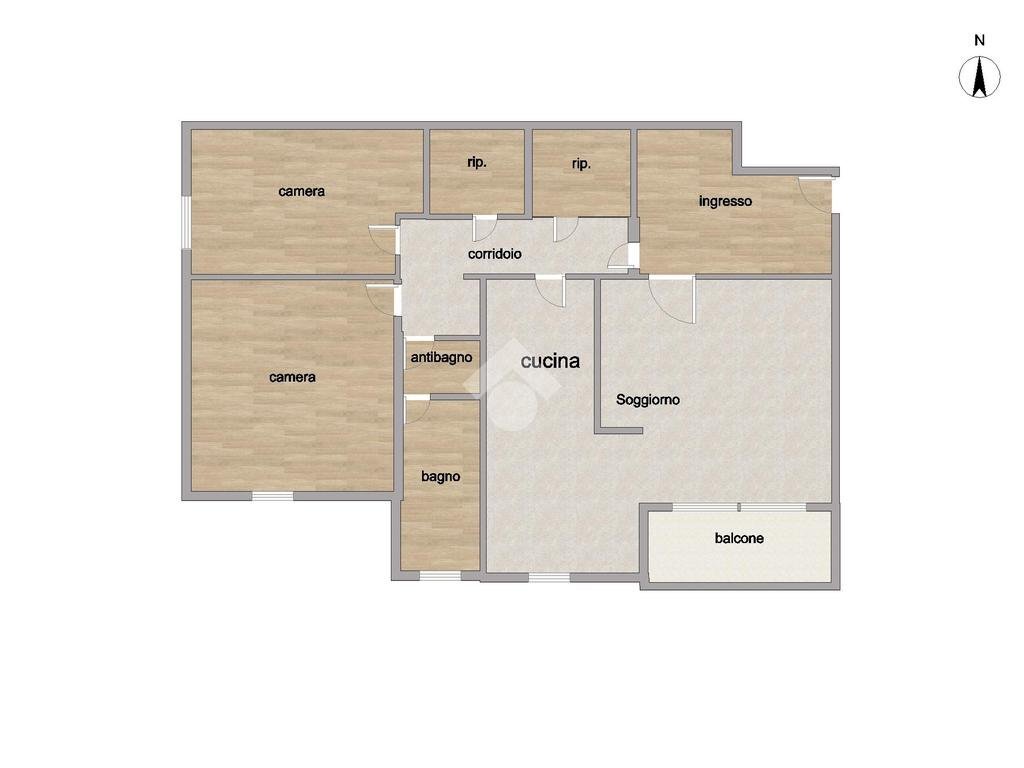 Trilocale Via Francesco Antonio Muttoni, Milano (zona Gallaratese) - planimetria 1