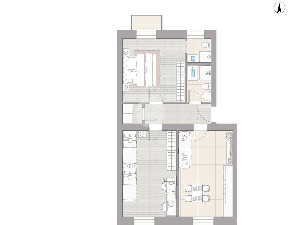 Trilocale Via Angelo Inganni, Milano (zona Lorenteggio) - planimetria 1