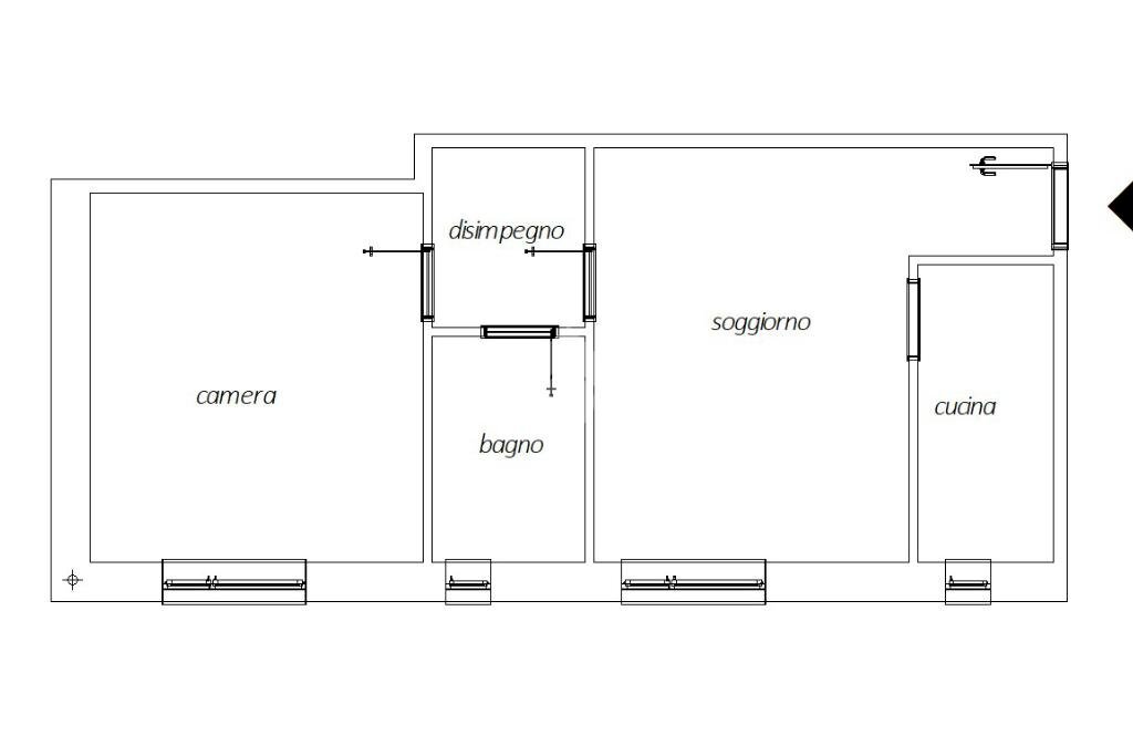 Bilocale Seconda strada, Pioltello - planimetria 1