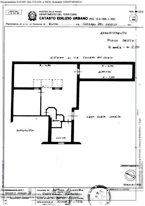 Foto 29 - Bilocale Via Corrado Del Greco
 
135, Roma - planimetria 1