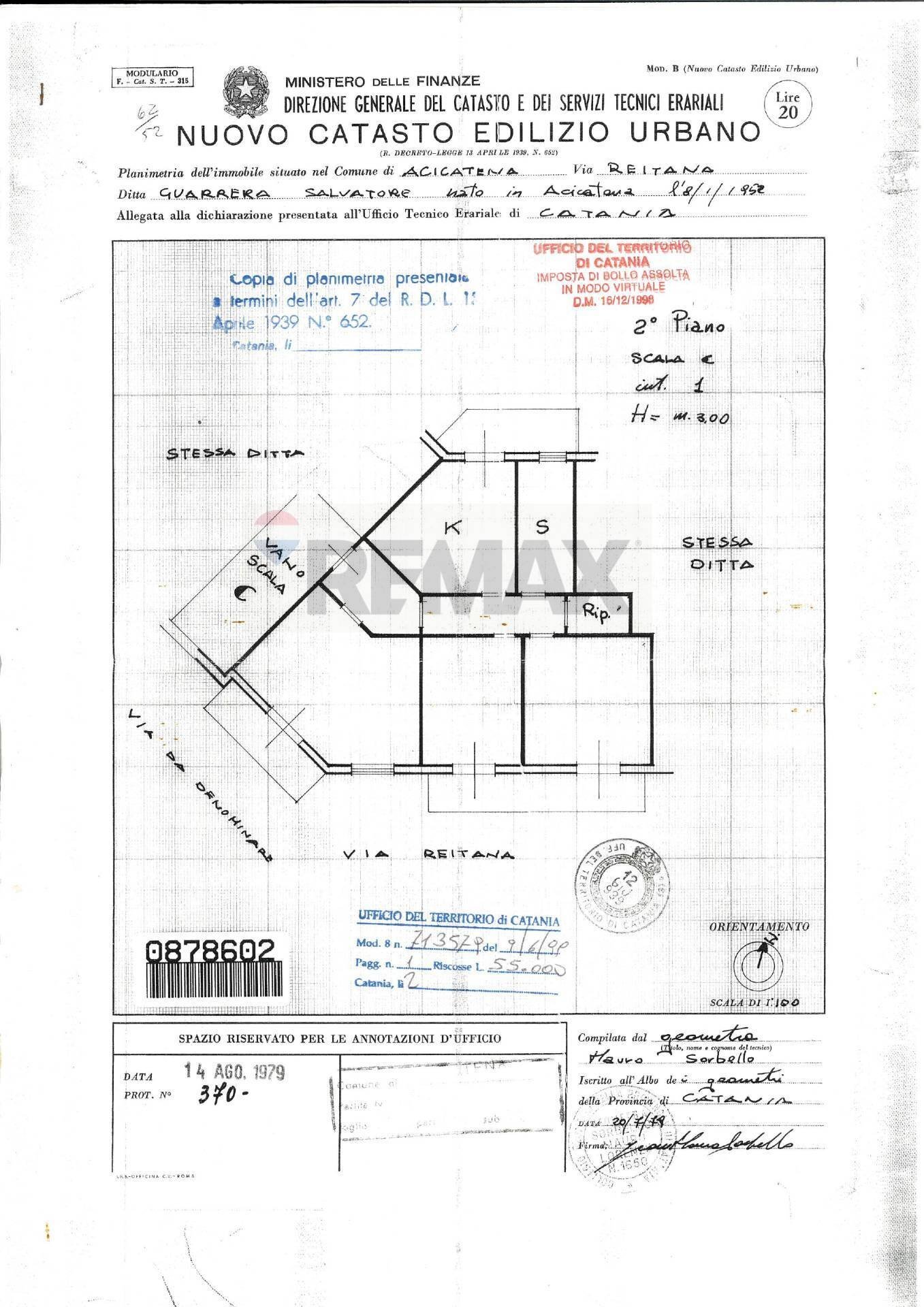 Pianta 2D - Apartment VIA DOTT. GIOVANNI CHIARENZA
 
58, Aci Catena - floor plans 1