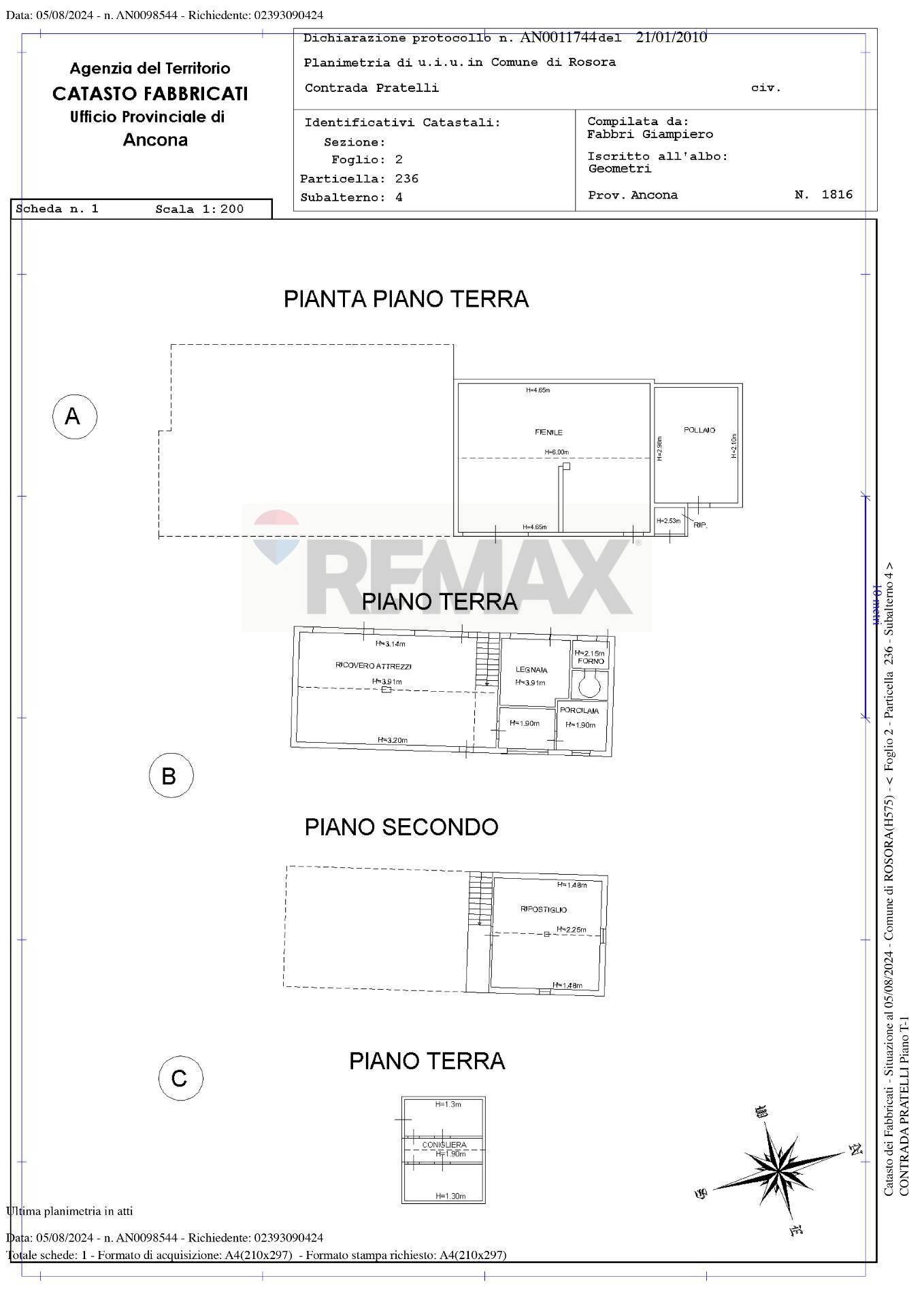 Pianta 2D - Casa semi indipendente via fondiglie
 
56, Rosora - planimetria 1