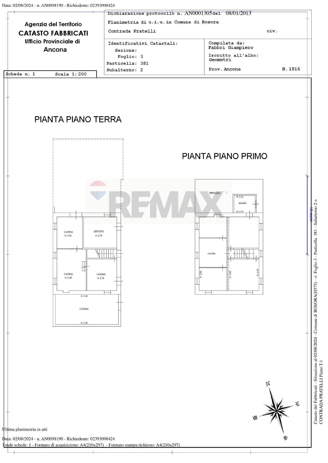 Pianta 2D - Rustico via fondiglie
 
56, Rosora - planimetria 1
