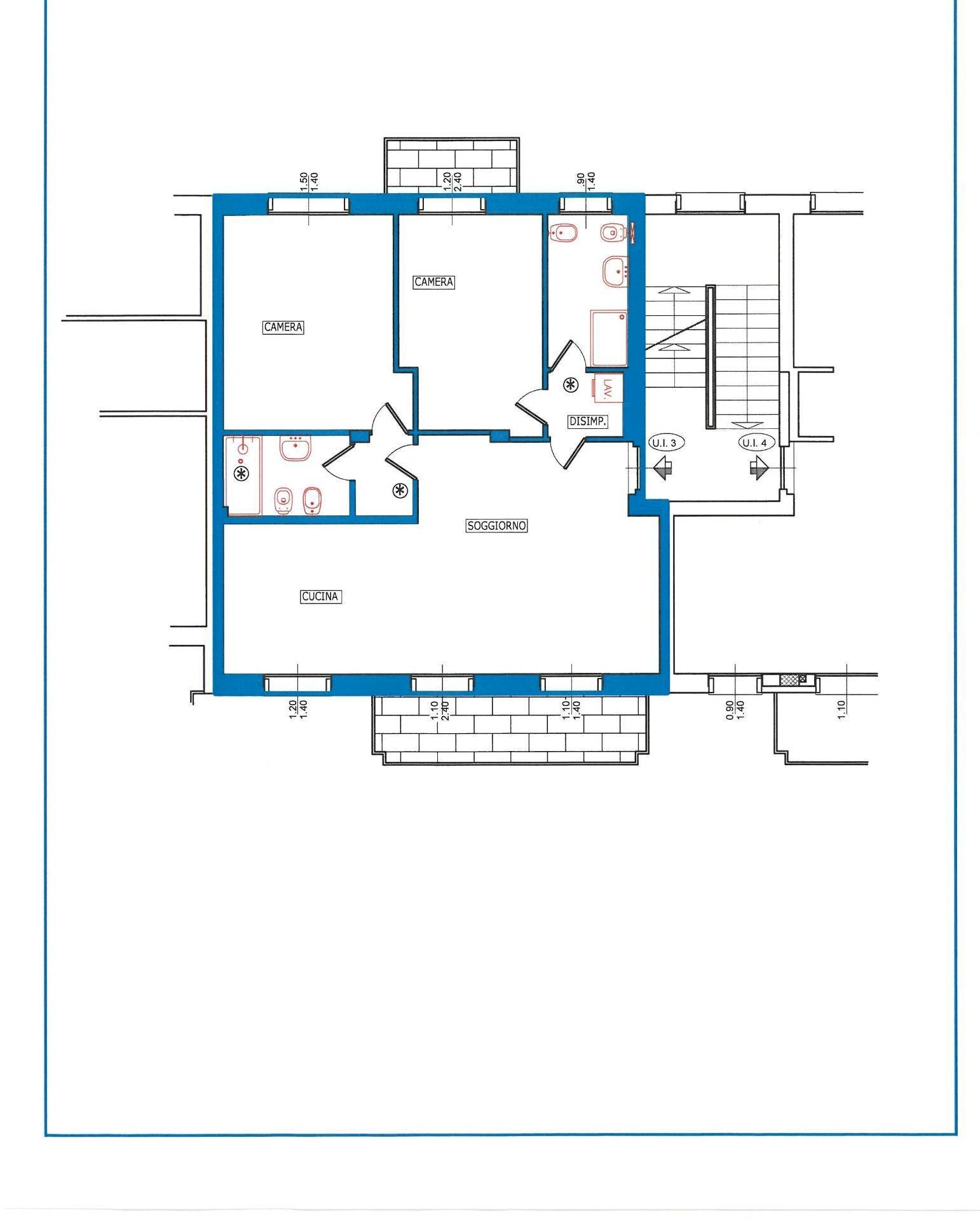 Foto 11 - Quadrilocale via Moncalieri
 
84, Grugliasco - planimetria 1