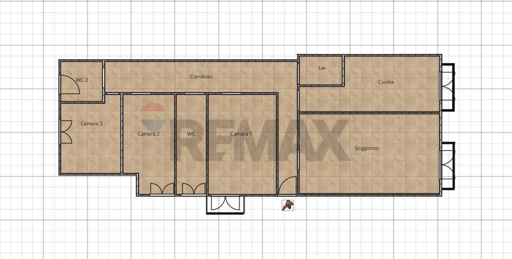 Pianta 2D - Appartamento Napoli - planimetria 1