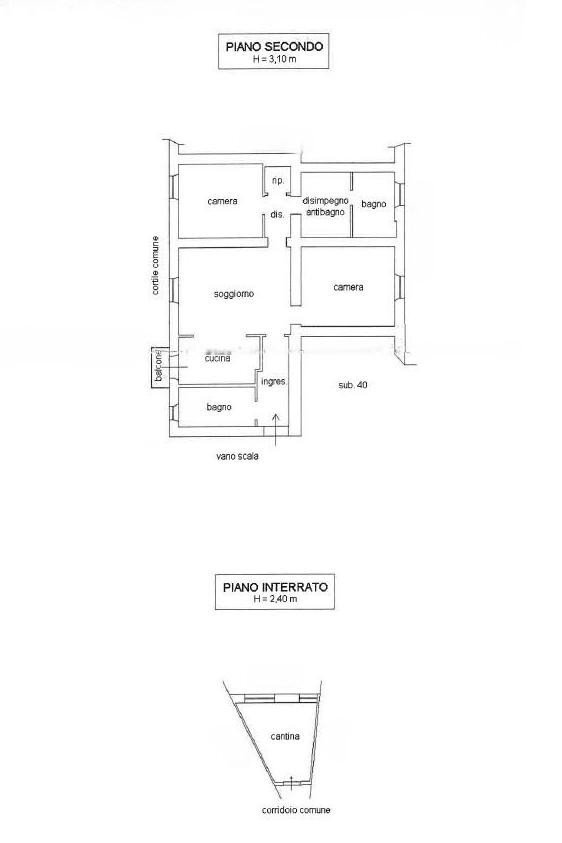Trilocale via Carlo Mirabello, Tortona - planimetria 1