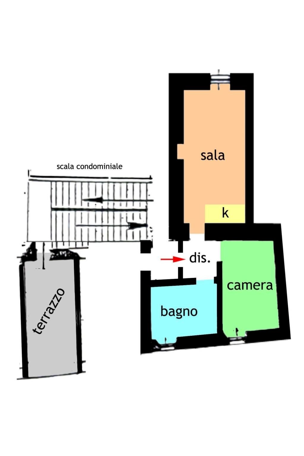 Two-room apartment via Vittorio Emanuele II, Garessio - floor plans 1