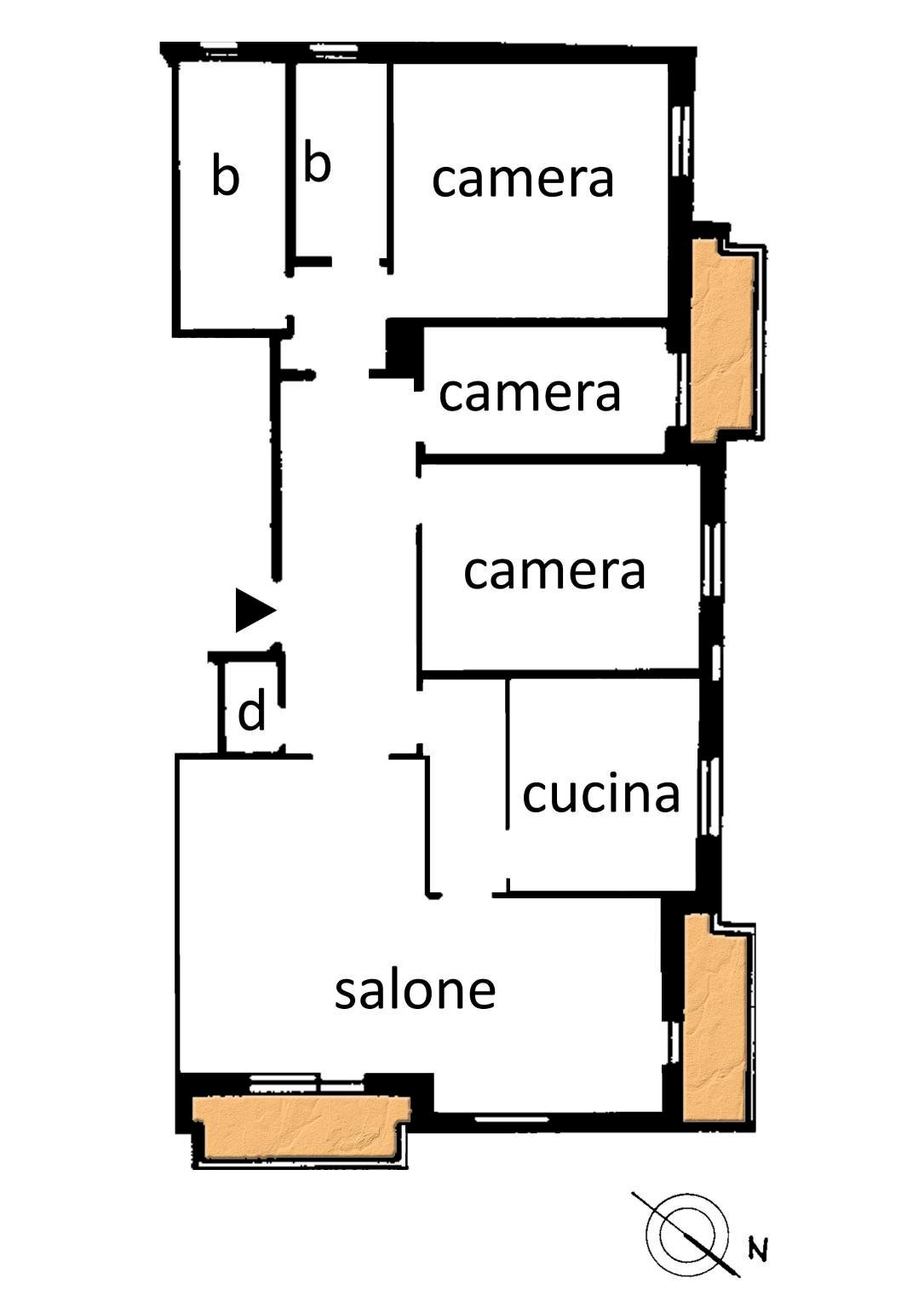 Appartamento via Cesare Cabella, 26, Genova (zona Castelletto) - planimetria 1