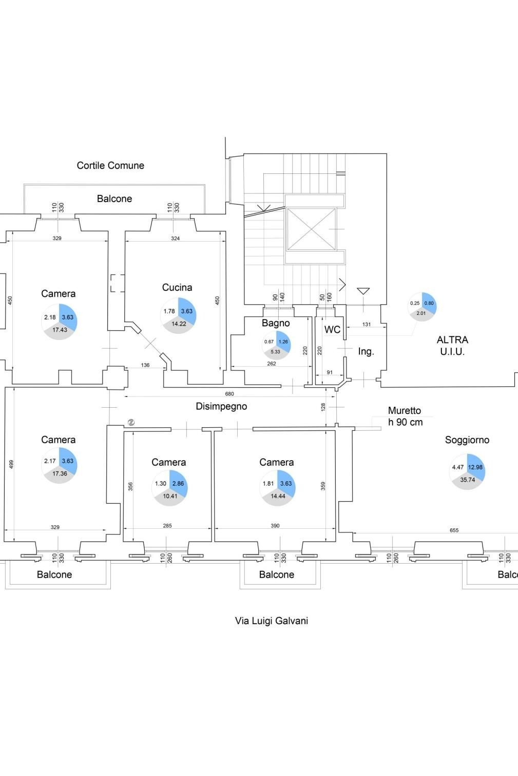 Apartment via Luigi Galvani, 5, Torino (neighborhood San Donato) - floor plans 1