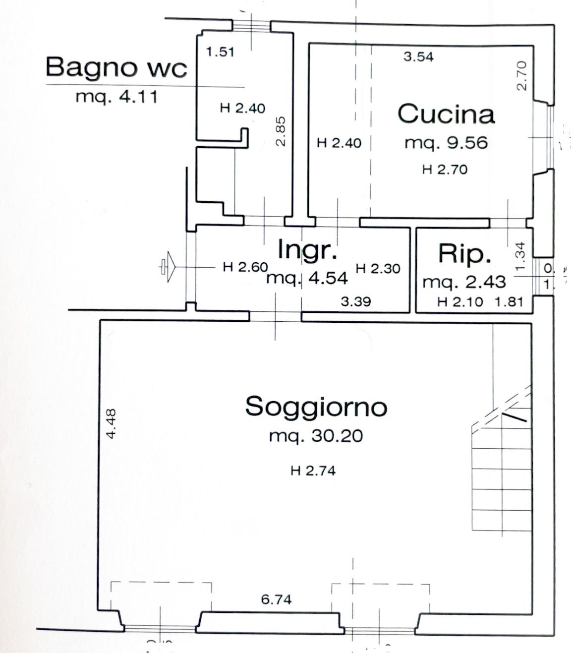 Four-room apartment via Giovanni Paisiello, Firenze (neighborhood Santa Maria Novella) - floor plans 1