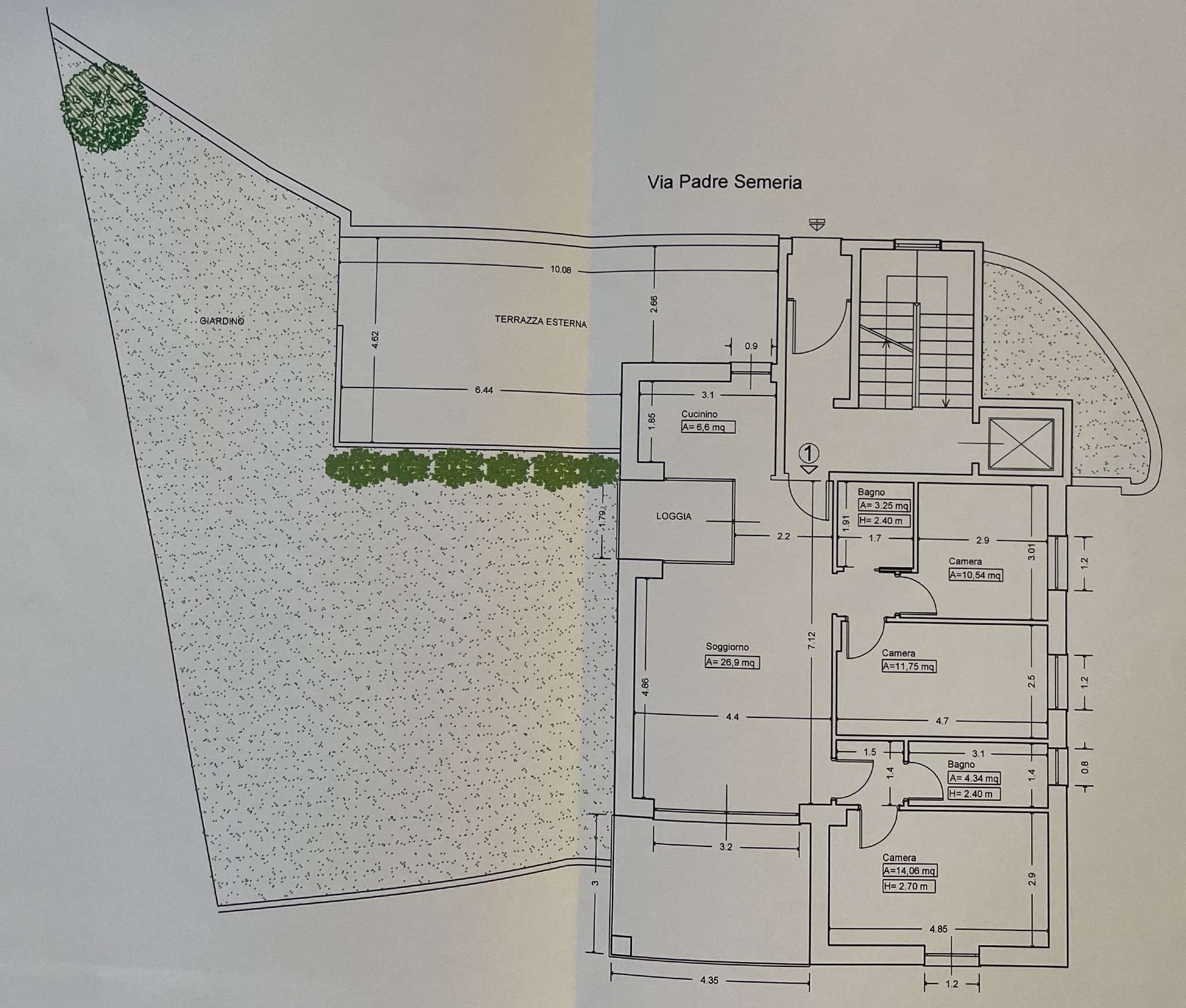 Planimetria - Appartamento VIA PADRE SEMERIA, Genova (zona Albaro) - planimetria 1