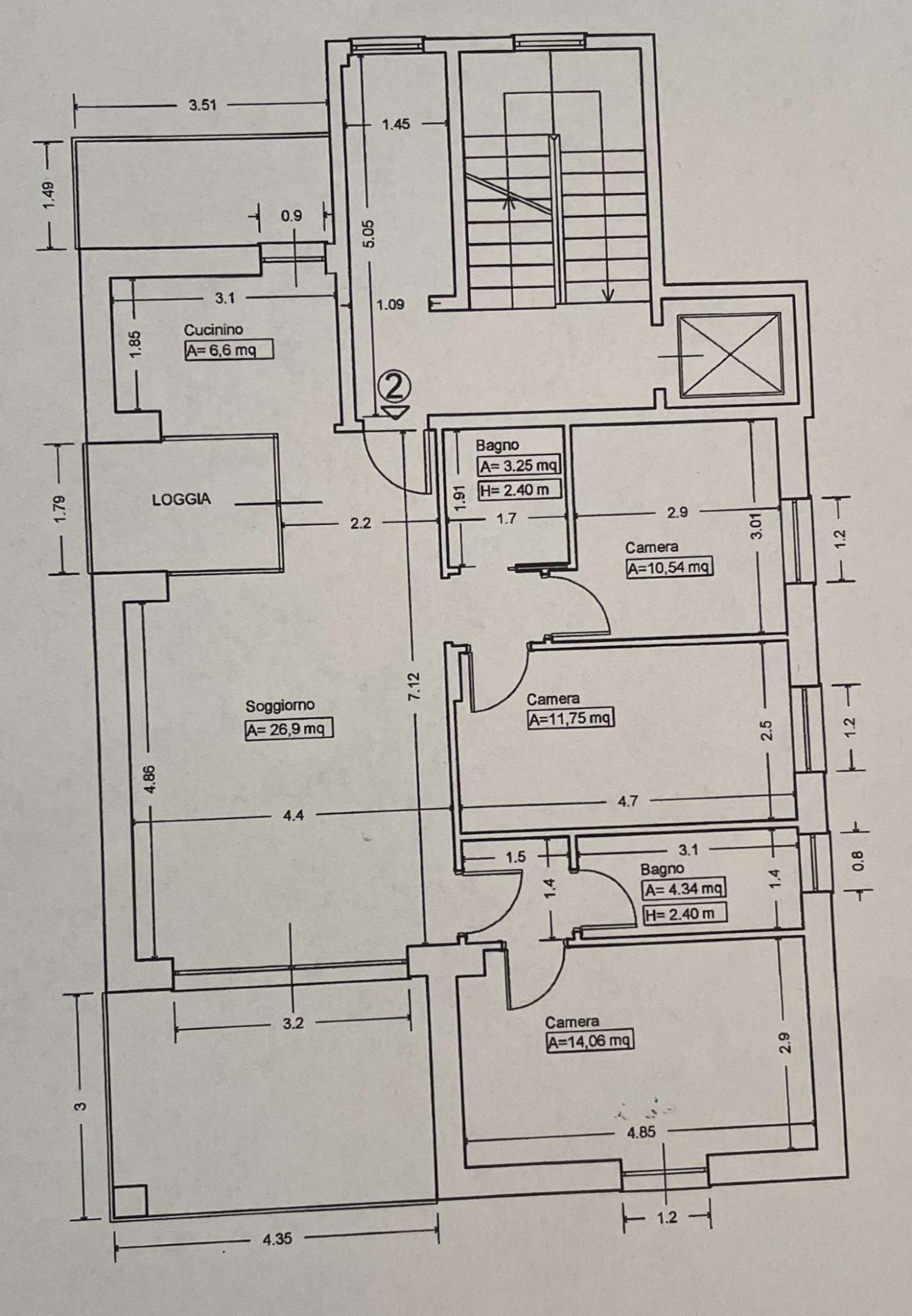 Planimetria - Apartment VIA PADRE SEMERIA, Genova (neighborhood Albaro) - floor plans 1