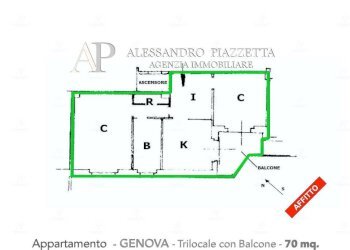 Planimetria - Appartamento Genova (zona Sampierdarena) - foto 19