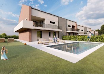 Vista_esterna_giardino_piscina - Attico via Angelotti, San Mauro Torinese - foto 37