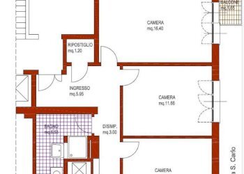 planimetria - Trilocale via Fontanina, Bologna (zona Centro Storico) - foto 32